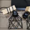 Farmhouse Vanity Light Fixture,5-Light Bathroom Lighting, Black Industrial Wood Wall Light Over Mirror with Metal Shade, LED Bulbs Not Included