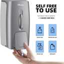 Commercial Wall Mount Soap Dispenser, Refillable ABS Plastic Manual Liquid Hand Soap Sanitizer Dispenser, 27oz (800ml) Large Capacity for Restaurant Office Public Restroom