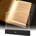 Book Light, Rechargeable Clear LED Flat Book Lights for Reading in Bed at Night with 3 Colors & Timer, Dimmable Panel Plate Book Lamp Full Page Light, Bookish Gifts for Women Readers Kids Book Lovers