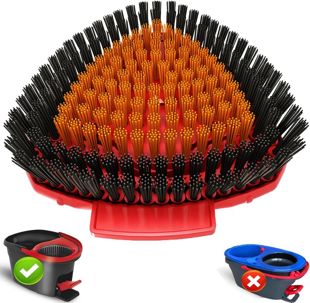 Upgraded Spin Mop Replace Scrub Brush Compatible with O Cedar EasyWring 1 Tank, Mop Replacement Scrubber Head Brush for Kitchen, Deck, Bathroom and Shower Floor Cleaning