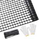 PotatoLife Plastic Mesh Fence Safety Fence, 4'x100' Roll with 100 Zip Ties, Resuable Temporary Netting for Garden Fencing, Construction, Snow Fencing, Animal Barrier, Poultry, Deer, Patio, Black (8.73 lb/roll)