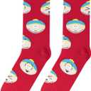 Crazy Socks Cartman Faces Fun Print Novelty Crew Socks for Men