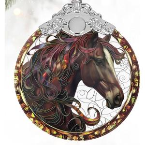 Stained Glass Ornaments, 2025 Christmas Ornament, Christmas Tree Ornament, Heirloom Keepsake, Gift Exchange, Gift Idea - Horse