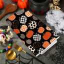 Halloween Kitchen Dish Towel Orange Black Plaid Dot Pumpkin 18 x 28 Inch Dishcloth Hand Drying Tea Towel for Cooking Baking Cleaning Wipes, 2Pcs
