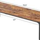 Huuger Computer Desk, 70 Inch Office Desk, Gaming Desk with Storage, Writing Desk Work Desk for Home Office, Study, Long Simple Desk, Large Legroom, Metal Frame, Rustic Brown