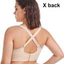 PRETTYWELL Front Closure Bras for Women no Underwire Padded Wireless Comfort Full Coverage Bra with Support Adjustable Mastectomy Bra Black XL