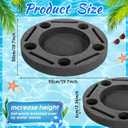 Qinyoung Large Floating Drink Holder Black Floating Refreshment Table Tray Compartment Portable Floating Pool Tray for Swimming Pool Accessories Hot Tub Beach and Party Decor, 19.7 in diameter, 2.36 in height