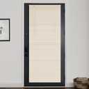 LazBlinds 1" Vinyl Mini Blinds for Doors, Cordless French Door Blinds for Privacy, Light Filtering Privacy Horizontal Shades for Front Door Patio Sidelight Glass Door, 34" W x 72" H, Beige