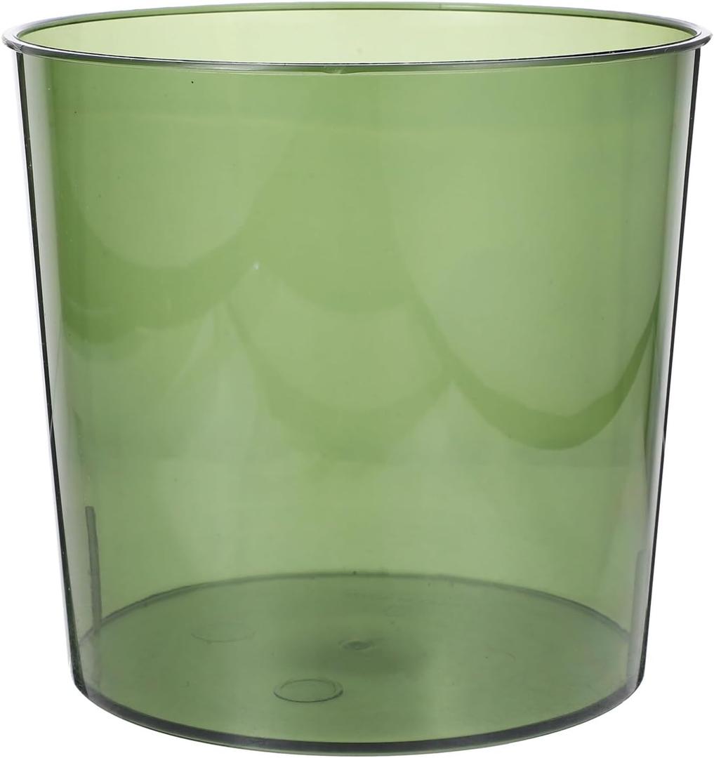 Kichvoe Clear Waste Basket, Plastic Trash Can Clear Vases Small Wastebasket Garbage Container Bin Ice Bucket for Bathroom Bedroom Kitchen Home Office Green