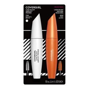 COVERGIRL Lash Blast Volume Mascara (Very Black) & Lash Blast Amplify Eyelash Primer - Twin Pack (0.44 Fl Oz (Pack of 2), Bundle - 800 Very Black + 780 Neutral White Primer)