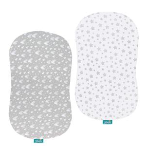 Bassinet Sheets Fit for Halo BassiNest Swivel & Glide Sleeper, 2 Pack 100% Cotton Sheets, Unisex Fitted Sheet for Baby Boy Girl (Gray)