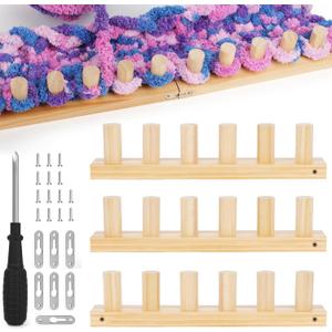 Aeelike 39 inch Chunky Blanket Loom, Wooden Loom Kit for Blankets, DIY Handmade Extra Jumbo Chunky Yarn Crochet Knitting Tool Making Blanket for Adults Beginners, Gift for Crafts Lover