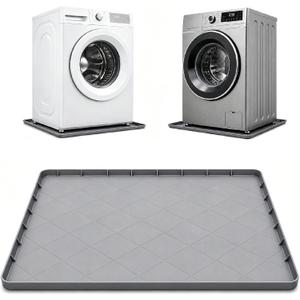 Washing Machine Drain Pan Silicone Mat, 32"x30" Non-Slip Waterproof Washer Drip Tray, Waterproof Silicone Mat, 1 inch Raised Edge Drip Mat for Under Dryer or Washer, Floor Protector for Laundry Room