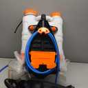 VEVOR 4 Gallon Battery Powered Backpack Sprayer with Wheeled Cart, Adjustable 0-94 PSI, 13FT Hose, 6 Nozzles, 2 Wands Included, Wide Mouth Lid for Weeding, Cleaning, Long Spray Time, White+Orange