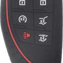 2 x LemSa 2Pcs Keyless Entry Remote Car Smart Key Fob Outer Shell Cover Protective Case for 2020 2021 2022 Chevrolet GMC Yukon Chevy Suburban Tahoe 13541567/13537964, Black Pink