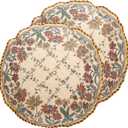 patdrea Designer Throw Pillow Covers,Round Euro Vintage Linen Pillow Cover,Decorative Pillowcases Cushion for Bed Living Room Outdoor Car,Diameter 16"-Audrey B-2