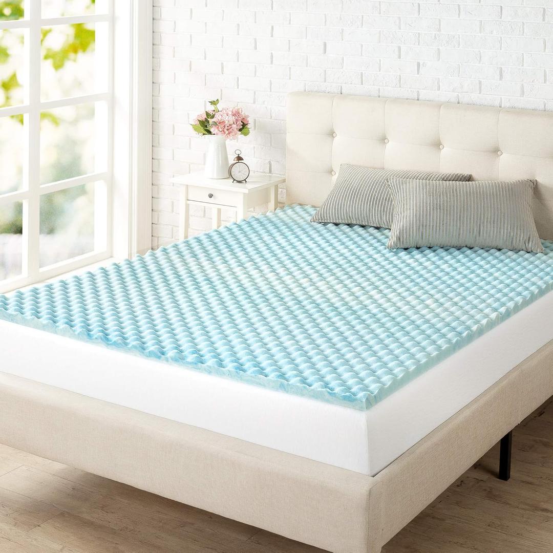 ZINUS Swirl Gel Cooling Memory Foam Mattress Topper, Cooling Airflow Design, CertiPUR-US Certified (1.5 in, Twin)