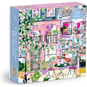 Galison Cherry Lane Blossoms ‚Äì 1000 Piece Jigsaw Puzzle Featuring Beautiful Artwork of A Cherry Blossom Adorned Neighborhood