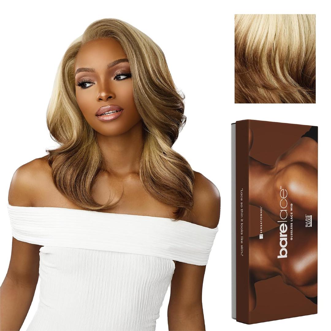 Sensationnel Bare Lace 13X6 Wigs - Unit 14 Lacefrontal Glueless Synthetic 180 Degree Preplucked Hairline (LT613/ASHBROWN)