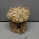 Cozy Wood-Framed Thatch Birdhouse- 1.6" Entry Hole with Ventilation, Natural Straw Exterior for Outdoor Garden, Wild Bird Nesting & Wildlife Habitat