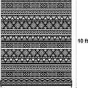 RURALITY Outdoor Rugs 8'x10' Waterproof for Patios Clearance,Plastic Straw Mats for Backyard,Porch,Deck,Balcony,Black&White