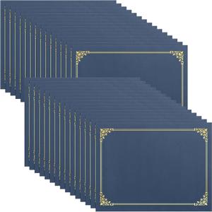 SUNEE Certificate Holders(Navy Blue, 30 Packs), Diploma Covers Gold Foil Border, for Letter Size 8.5x11 Certificates, Cardstock, Document Papers