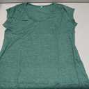 CHICALLURE Womens Tank Tops Summer Cap Sleeve T Shirts V Neck Dressy Casual Loose Fit Blouse, Army green, M