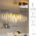 Tree Branch Chandelier L47 Luxury Rectangular Crystal Raindrop Pendant Light 13 Lights Kitchen Island Hanging Light Fixture for Living Room Dining Room Foyer Entryway Gold, Rectangular L47.3" Gold