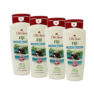 Old Spice Body Wash for Men, Fresher Fiji Scent, Fresher Collection, 16 Fluid Ounce (Pack of 4)