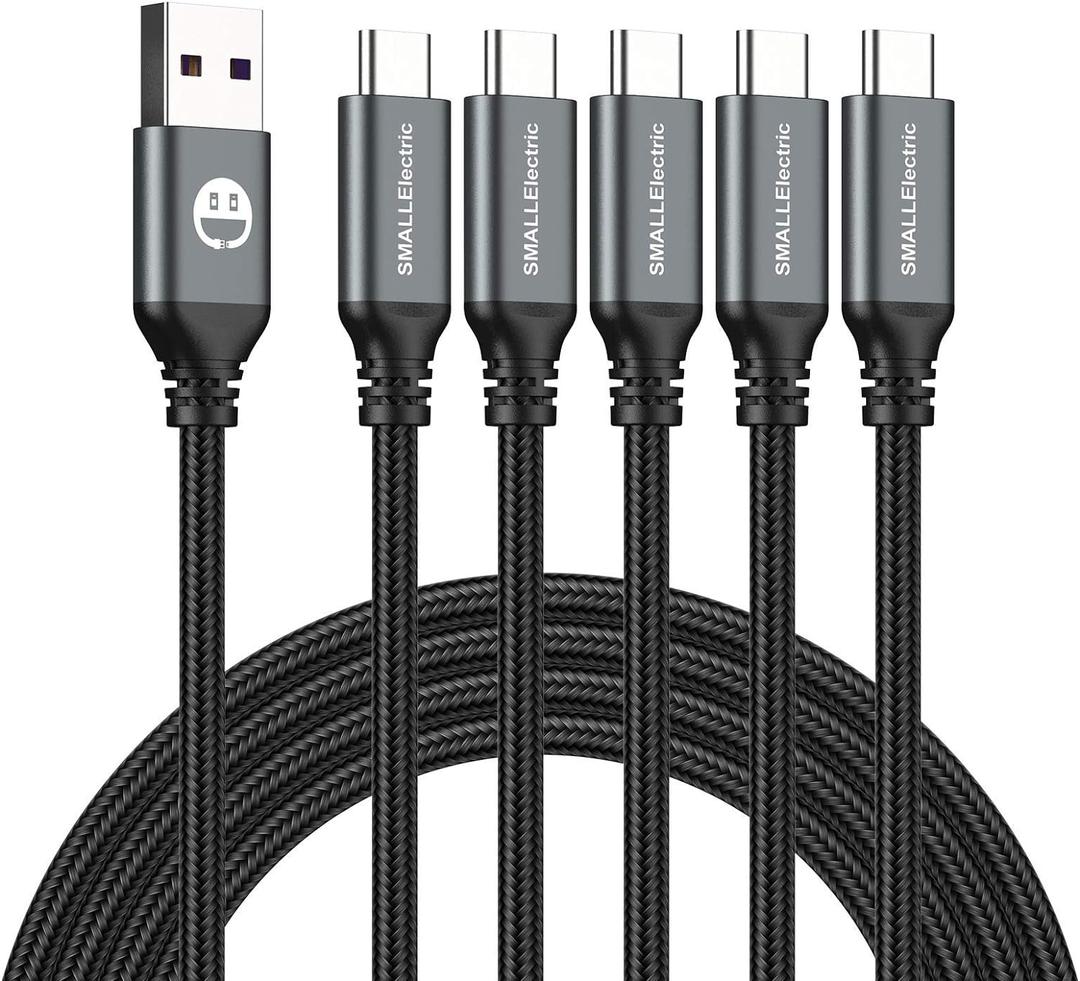 2 x CarPlay USB Type C Cable 5-Pack 3FT, USB Type A to C Fast Car Charger Cords for Braided Fast Charging Cable for 17/17 Pro/16e/16/15 Pro Max/Samsung Galaxy Note S20 S10 S9 S8 Plus LG V50 V40 G8 G7 (3foot, Grey)