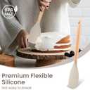 26 Pcs Silicone Cooking Utensils Set with Holder, NCUE BPA Free Kitchen Utensils Set for Cooking, 446F Spatulas Silicone Heat Resistant Wooden Handle Spoon Tongs Non-stick Kitchen Gadgets (Khaki)