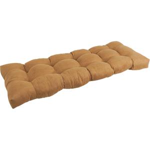 Blazing Needles Microsuede Tufted Bench Cushion, 46" x 19", Camel