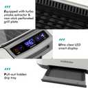Smokeless Indoor Grill, CUSIMAX Electric Grill, 1500W Korean BBQ Grill with LED Smart Display & Tempered Glass Lid, Non-stick Removable Grill Plate, Turbo Smoke Extractor, White New Model