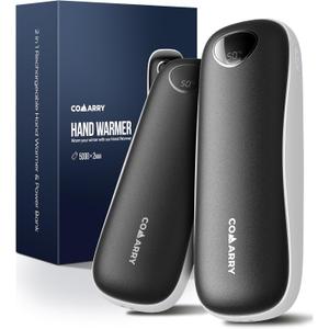 Hand Warmers Rechargeable 2 Pack, Electric Handwarmers, Smart Heating UL Certified, 3-Settings,Portable Heater, Ultra Slim Pocket, Hunting Essentials, Gifts for Christmas (Black)