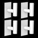 VAEHOLD Wall Towel Hooks, Heavy Duty Sticky Holder Waterproof Towel Hooks for Hanging Coat, Clothes, Closet Hook Wall Mount for Kitchen (White, 4 Pack)