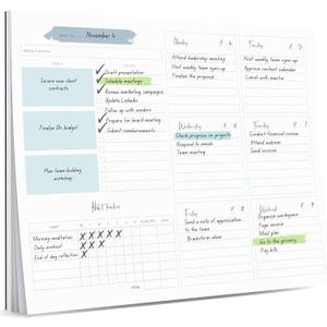 Lamare Weekly Planner Notepad  Premium Undated Weekly To Do List Notepad for School, Home & Office Day Planner, Desk To Do List Pad and Productivity Planning Pad (Blue)