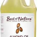 Best of Nature 100% Pure Sweet Almond Oil – Moisturizing Massage & Body Oil, Unscented for Hair, Skin, Face, Soap Making, Aromatherapy, Ideal Carrier for Essential Oils, Half Gallon (64 fl oz)