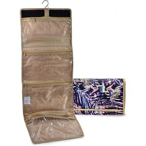 Masirs Hanging Travel Cosmetic Organizer - Streamline Your Cosmetics, Toiletries, and Jewelry while traveling. Clear Pockets with Zipper Closure and Hanging Metal Hook for Bathroom or Closet.