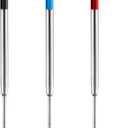 HeTaoCat Black Ink Refill Pack of 5, Replaceable Ballpoint Pen Refills, Medium Point Metal Refill (Black)
