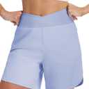 baleaf Women's 7 inch Athletic Shorts Crossover Waist Quick Dry Shorts (XXXL)