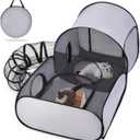 Tailtastic Dog Playpen with Surround Tunnel, Outdoor/Indoor Cat Playpen with Breathable Soft Sides, Tailtastic Cat Enclosure Tent for Small Animals, Portable Cat Tent with Carry Bag (Large)