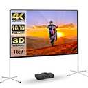 LEJIADA Portable Projector Screen 60inch,Movie Projection Screen,Indoor Projector Screen and Stand, 16:9 Projector Screen 4K HD Wrinkle-Free Lightweight