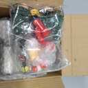 16 Pieces Christmas Village Set - Battery Operated Houses, Xmas Town Scene Desktop Ornament, Figurines, Accessories, Resin Buildings, Landscape Decor