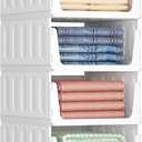 Lifewit 4 Pack Stackable Closet Organizers and Storage Basket for Clothes, Plastic Sweater Storage Bins for Wardrobe, Multifunctional Pants Organizer for RV, Pantry, Bathroom, Kitchen, Dorm, 24L