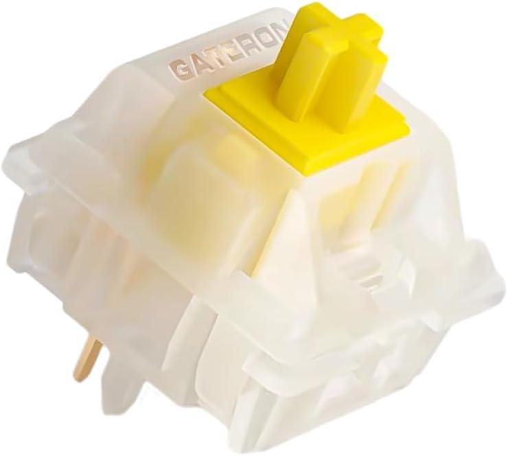 Gateron Milky Yellow Pro V2 Pre-lubed 5-Pin 50gf Linear Switches for All MX Mechanical Keyboard Game Keyboard(Milky Yellow Pro V2,90PCS)