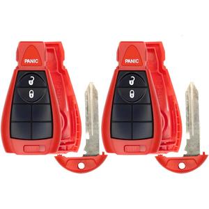 2X New Replacement Keyless Entry Remote Key Fob Shell / CASE Compatible with & Fits for Dodge RAM Jeep - (No Electronics or Chip Inside)