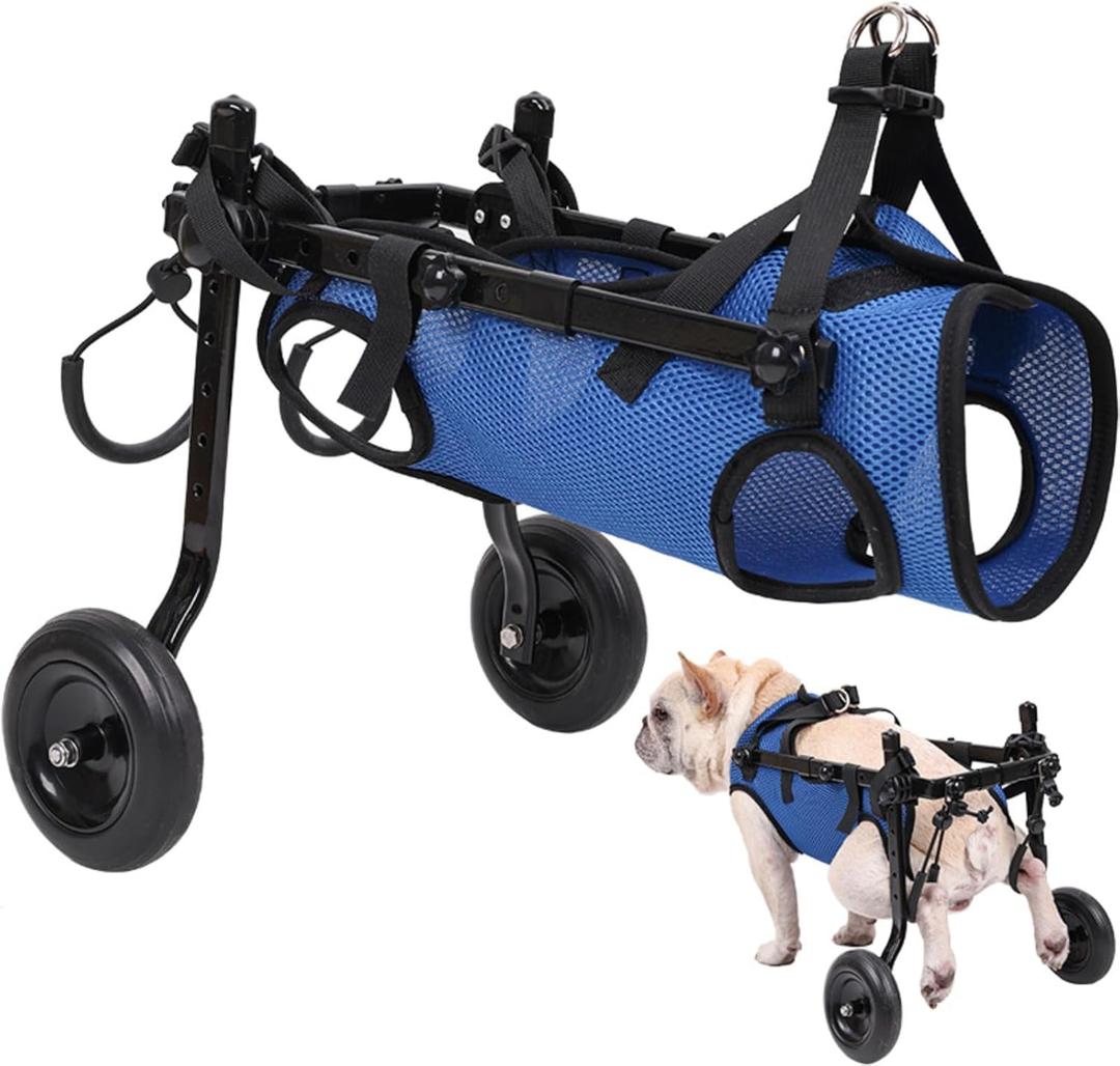 Adjustable Small Dog Wheelchair - Mobility Aid for Disabled Pets,Small Dog Wheelchair for Back Legs Leg Brace & Hip Support - 8-20 lbs (Extra Small)