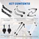 Front Suspension Control Arm Kit Compatible with BMW 750i 750Li 550i GT 550i GT 535i GT 740Ld Alpina B7 B7L xDrive Front Lower and Upper Control Arm, Sway Bar Link Front, Tie Rod End