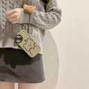 Cute Brown Teddy Bear Pattern Phone Case with Kawaii 3D Cartoon Bear Hangings iPhone X/XS, Non-Slip Design and Shock Absorption, Phone Case for Teen Girls, Boys, Women and Men(iPhone - X/XS)