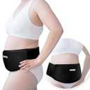 RENEO C Section Belly Binder, Reusable Solid Gel Ice Pack with Soft Lycra Cover, Adjustable Postpartum Wrap for Hot & Cold Therapy and Post-Op Recovery, Black